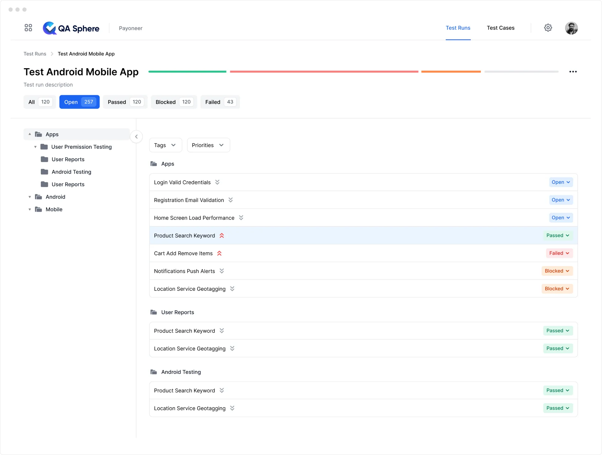 Organized Test Case Library