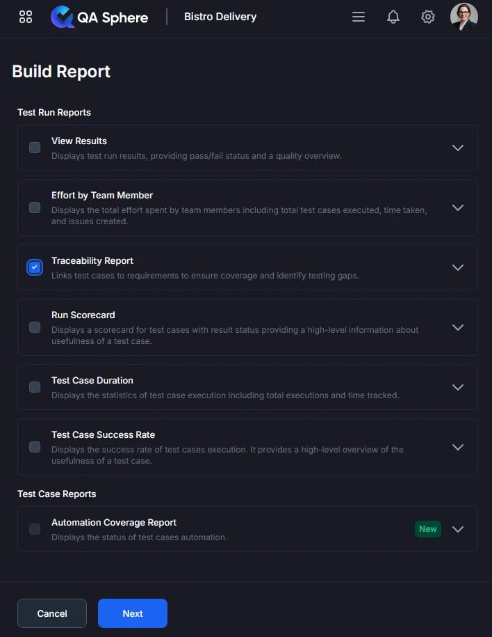Traceability Report