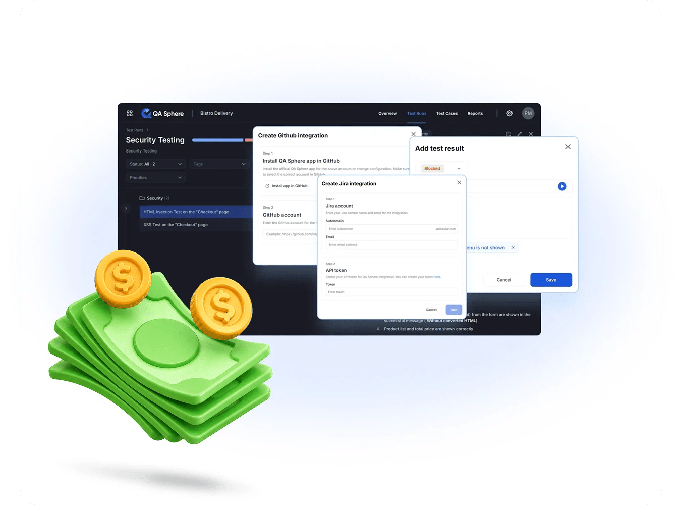 Adding a test result and filing it into Jira or GitHub